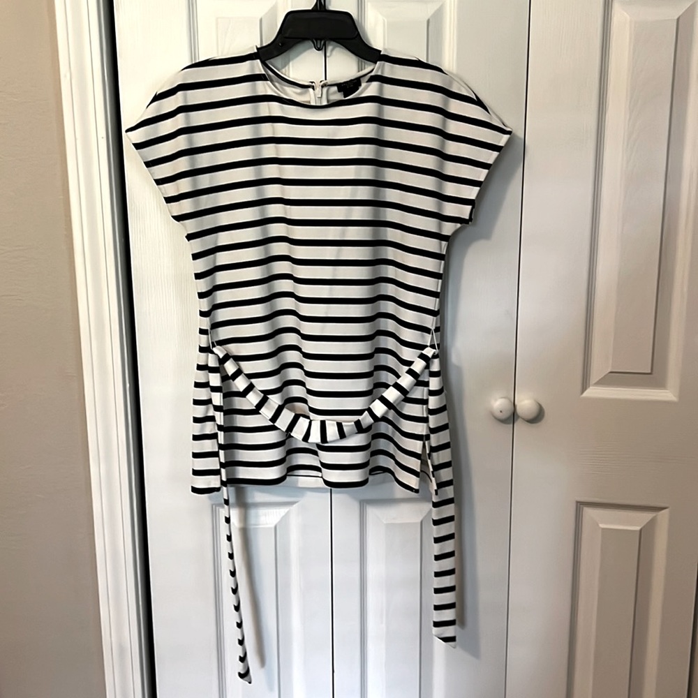 Ann Taylor Factory Petite L Back and White Stripes
